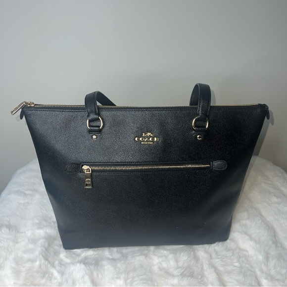Coach Black Leather Tote Bag - Picture 1 of 10